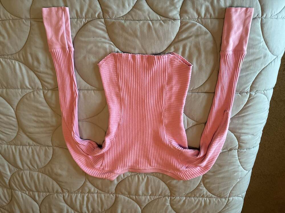 FP Movement Hit The Slopes Henley Ribbed Long Sleeve Top Lilac Sz XS A680 - Picture 9 of 10